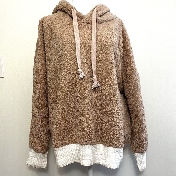 Free People Intimately Warmer Than You Oversized Faux Shearling Pink Hoodie S‎ - Picture 2 of 7